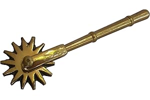 Tredoni Roulette à Pâtisserie Marocaine Pâte/Pâtes/Tarte Tampon Fabricant de Trous Roue Rouleau 4,3x0,5cm, Cuivre