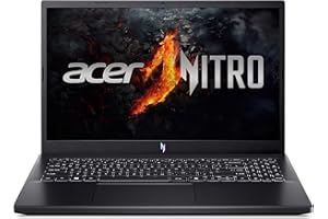 ‎ACER acer Nitro V15 (ANV15-41-R0QT) Gaming Laptop, 15.6 Inch FHD IPS 165Hz Display, AMD Ryzen 7 7735HS, 16 GB RAM, 512 GB SSD, NVIDIA GeForce RTX 4050, Windows 11, QWERTZ Keyboard, Black