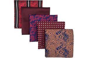 S&W SHLAX&WING Shlax&Wing 5 Pieces Assorted Mens Pocket Square Set Handkerchiefs