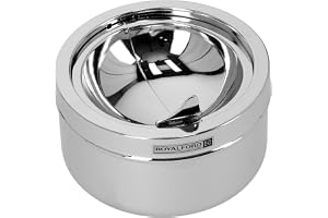 Royalford Metal Ashtray, Silver, RF5241