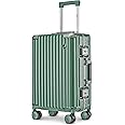 THE CLOWNFISH Stark Series Luggage Polycarbonate Hard Case Suitcase 8 Spinner Wheel Trolley Bag With Double Tsa Locks- Forest Green (Small Size, 57 Cm-22 Inch), 36 Cm