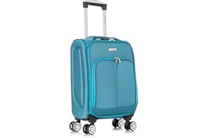 SKYLARK LUGGAGE Cabin Carry on Suitcase 20" Lightweight 4 Wheels Spinner 3-Digit Combination Lock Soft Shell Luggage Hand Luggage Flight Bag for EasyJet Ryanair Birtish Airways and All Other Airlines 55x35x20