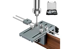 GJCrafts Guía de Taladro para Herramienta 6/8/10 mm 3 En 1, con Pinza de Posicionamiento Perforadora de Guía de Perforación Ajustable, Kit de Guía de Brocas con Varilla de Extensión de 300 mm(XL)