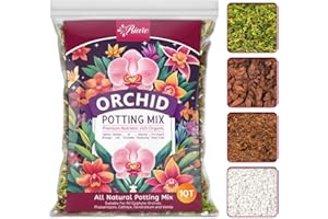 Riare Orchid Potting Mix for Repotting- 1L Orchid Repotting Kit Include Moss, Pine Bark, Perlite, Coco Peat- Premium Orchid Soil Medium for Indoor Potted Plants Root Ventilation & Expanding