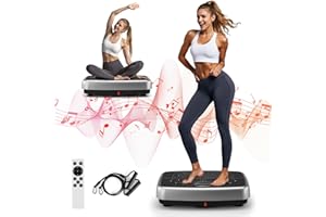 MOSUNY Vibrationsplatte, 2025 Verbesserte Vibrationsplatte mit Doppelmotoren für Abnehmen, Ganzkörpertraining, Muskelaufbau - Massagegerät, 450 LBS Kapazität Vibrationsplatte für Home Workout