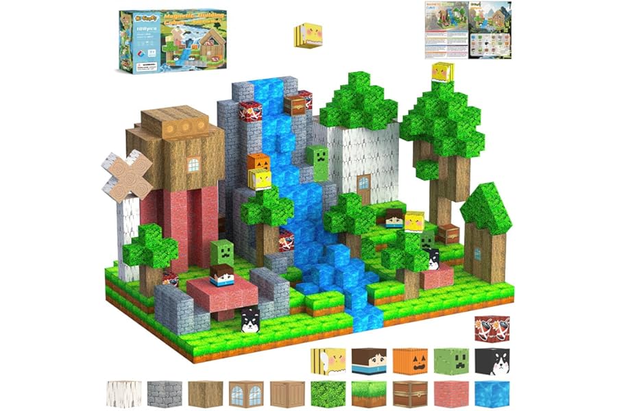 HISHOPTOY Magnetic Building Locs, 108 Pieces, Educational Toy for Children 3-12 Years Magnetic Cubes