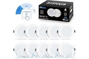 Eande Spots Led Encastrable Dimmable IP44, Blanc Froid 6500K,6W 600LM Equivalent 70W, Extra Plat 26mm, 220V Spot Encastré Led Intérieur Spots de Plafond Plafonnier Encastré Lot de 10
