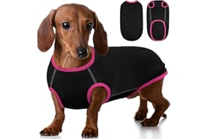 Hjyokuso Dachshund Jumper, Lightweight Dachshund Fleece Shirt for Small Dogs, Soft and Stretchy Pullover for Indoor Comfort or Spring/Fall Outings, Black S