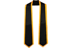GraduationMall enkel gradering hedra stal klassiskt slut med trim unisex vuxen 183 cm lång, Svart + guld trim, en storlek