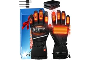 Coyonce Heated Gloves, 3 Levels Heated Gloves Rechargeable with 7.4V 6000mAh Power Bank, Touchscreen Heated Motorcycle Gloves, Windproof Waterproof Non-slip Motorbike USB Gloves, for Men Women