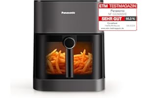 ‎PANASONIC Panasonic NF-CC500SXE Air Fryer mit Sichtfenster, 5 l, 80–200 °C, ETM Award 2024, digitaler Timer & LCD-Display, sanfte Dampfzugabe, 11 Voreinstellungen, einfache Reinigung, Mattgrau