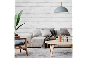 JOLIHOME Papier Peint Bois Blanc Papier Adhesif pour Meuble Vintage Film Vinyle Autocollant Grain Bois Stickers pour Placard Tiroir Tables Cuisine Chambre Mur Décoratif 44,5x1000cm