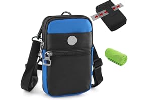 CYCHEN Bandolera Hombre Deportiva Impermeable, Bolsa Compacta de Hombro Cintura Cinturón Bolsillo Funda Riñoneras Bolso Pequeño para Pequeñas Deporte Camping Viaje Cartera Aire para iPhone Samsung Xiaomi