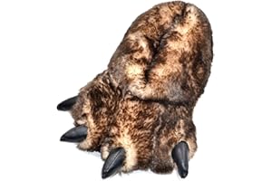 Millffy Zapatillas Divertidas Oso Grizzly Peluche Animal Peludo Garra Paw Zapatillas Niños, Niños y Adultos Disfraz Calzado