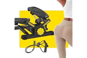 ZIWWVY Stepper Machine with Resistance Bands, Mini Stepper with 300LBS Weight Capacity, Twist Stepper for Full Body Workout, Adjustable Step Height, Smooth and Quiet, Step Machine for Men Women