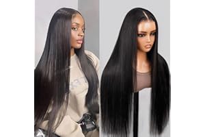 Smilenice Straight Human Hair wig For Black Women, Glueless Wig Human Hair Pre Cut 5x6 HD Lace Front Wigs Human Hair 180 Density, Pre Plucked Wear And Go Glueless Wig 18 Inch