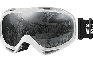 OutdoorMaster Masque de Ski OTG - Anti-Buée Lunettes de Ski, Anti-poussière Coupe-Vent 100% protection UV400 Masques de Snowboard pour Hommes & Femme,Garçons et Filles
