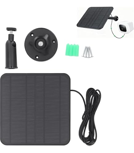 4W Solarpanel Für Ring Kamera – Typ-C, Mit 360° Halterung & 3m Kabel, Für Blink, Eufy, Reolink, Wetterfest
