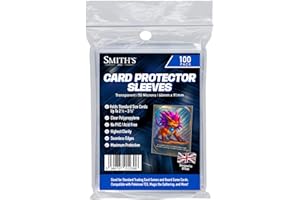 SMITH'S 2015 Smith’s® Standard Trading Card Sleeves | 100 Pack | Size: 66x91mm | 50 Micron | Ultra-Clear | Protect Pokémon, Magic: The Gathering, Yu-Gi-Oh!, Board & Sports Cards | Acid & PVC-Free | Durable