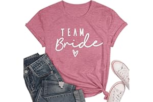 hohololo EVJF Tshirt Équipe de la mariée Équipe de la mariée pour Femmes T-Shirts de Demoiselles d'honneur T-Shirt Enterrement de Vie de Jeune Fille