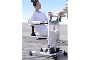 BOTOWI 5 in 1 Hydraulischer Patientenlifter Rollstuhl 150kg Tragkraft, Tragbarer Transferlifter, Multifunktions-Duschstuhl, Nachttisch-Toilettenstuhl für ältere Menschen mit Behinderungen