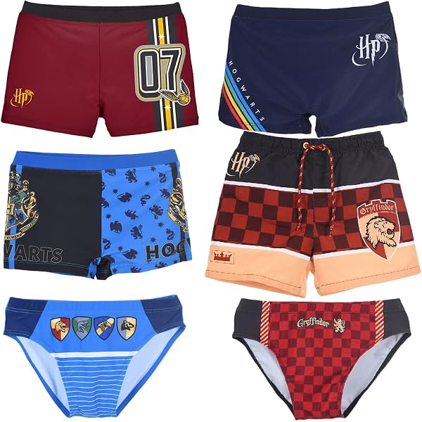 Maillot De Bain Boxer Harry Potter Garçon Rouge - Style Poudlard 12 Ans