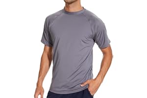 Arcweg Rashguard Homme Manches Courts M-3XL T-Shirt Anti-UV UPF 50+ Sechage Rapide Léger pour Surf Natation Plongée Plage