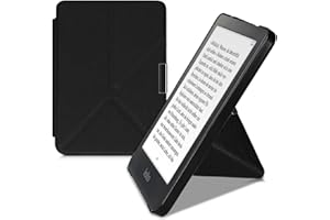kwmobile Carcasa Compatible con Kobo Clara HD Funda con Soporte - Funda con Origami y Tapa con Cierre magnéetico - Negro