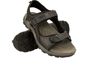Zerimar Sandalia de Trekking para Hombre | Sandalias de Hombre de Cuero | Sandalias Deportivas Cómodas | Sandalias Cerradas con Velcro | Suela Antideslizante