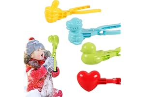 SUAFLNY Schneeball Maker Winter 4 Stück Schneeball Form Spielzeug, Sandball Schneeball Clip Kunststoff Kinder Outdoor Spielzeug für Winterkinder Zum Spielen Mit Schneespielzeug (4 Stück-a)