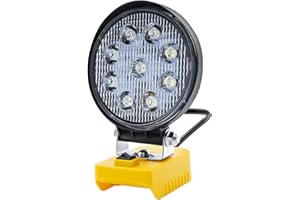 POWTREE Kabelloses für DeWalt 18V/20V Akku Strahler Arbeitsleuchte von DeWalt (Akku Nicht im Lieferumfang enthalten).LED-Arbeitsleuchte, Breitstrahl-Flutlicht mit verbessertem Niederspannungsschutz