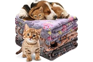 Duscdesp Kattfilt, fluffig, tvättbar, 3 st, medium, husdjur, fleecefilt, mjuk filt, för medelstora hundar, katter (76 x 52 cm