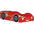 Racing Car - Kids Bed - Digger Bed Frames - Junior Bed Frame for Kids and Toddlers - Bedroom Furniture for Juniors - Red - 140x70cm
