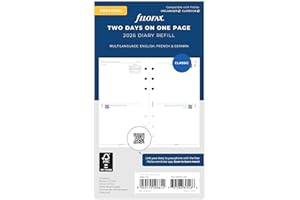 Filofax Agenda personal 2026 26-68423 de dos días por página en 3 idiomas