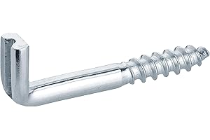 haggiy Crochet à visser droit avec fente | 25 pièces | Vis à crochet électro-galvanisé | Crochet mural | Crochet tournant | Haute capacité de charge | 4,5 x 40 mm