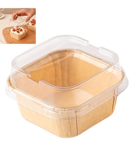 NatureMan 50 Scatole Per Torta E Panini: Contenitori Svizzeri In Cartone Con Coperchio Trasparente 19x8x6 Cm Per Sushi, Muffin, Dolci E Formaggi - 2