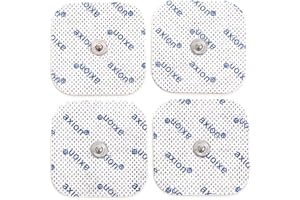Lot de 4 électrodes carrées axion | Compatible avec les appareils Beurer et Sanitas | Patchs autocollants de 4,5x4,5 cm à utiliser avec votre électrostimulateur TENS et EMS