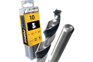 10 punte elicoidali Step Force Ø 3,0 mm – HSS-G DIN 338 per acciaio, acciaio da costruzione, alluminio, metalli non ferrosi AMBOSS WERKZEUGE®, profilo – esagonale per trapano, trapano a batteria,