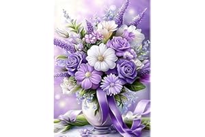 MXJSUA Diamond Painting Kit Completo, DIY Bouquet Di Fiori Diamantini Strass Ricamo a Punto per Adulti Decorazione Casa, Kit per Pittura Diamante Mosaico Fai Da Te 5D, 30x40cm
