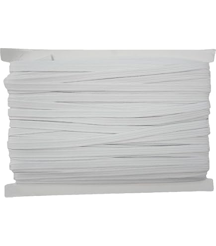 Trimming Shop, Elastico Piatto Da 12 Mm Di Larghezza Per Cucito, Maglia, Polsini, Cinture E Artigianato, Bianco O Nero, Tessuto, White, 1 M - Foto 5