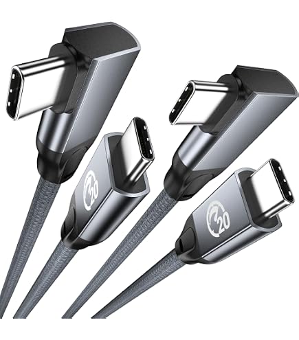 Pixelure 240W USB C Cavo Dati Piatto Flessibile, 40Gbps USB4.0 C PD Ricarica Rapida Cavo Type C Corto Maschio a Maschio Dati Cavi Compatibile con Thunderbolt 4/3, 48V5A/8K@60Hz (Piegatura Laterale