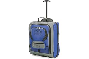 AEROLITE MiniMAX bagaż dziecięcy / dziecięcy bagaż podręczny z plecakiem i torbą na ulubioną lalkę / figurkę akcji / niedźwiedź, NIEBIESKI, 45x35x20cm