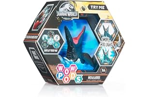 WOW! PODS Jurassic World Mosasaurus, świecąca figurka z pomponem, oficjalny gadżet Jurassic World Dominium, zabawki i prezenty dla chłopców i dziewcząt, od 5 lat