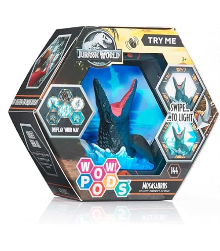 WOW! PODS - Colección Jurassic World Dominion - Blue - Figura Coleccionable con luz y Sensor de Movimiento (Deqube 918JUR102401