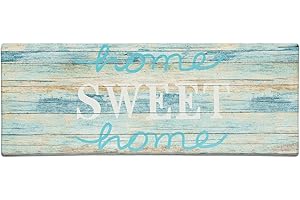 RECYCO PVC Kitchen Mats 44X120cm,Non Slip Waterproof Kitchen Floor Mats,Anti-Fatigue Kitchen Rugs Washable Cushioned Kitchen Runner Rug for Home & Office,Sweet Blue