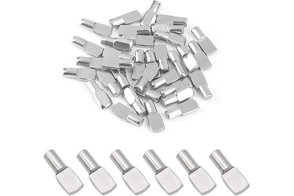50 stycken hyllstöd pennor, 5 x 19 mm golvstöd, hyllhållare med förvaringslåda, för garderob, hylla