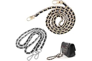 SSyang Taschen Trageriemen Kette, 2 PCS Kette Trageriemen Gold Silber, 120cm Kettenriemen Metall Ersatz Schulterriemen Tragegurt, für Damen Handtaschen Umhängetasche Geldbeutel (Gold + Silber)