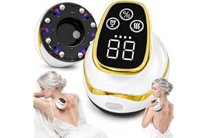 4-i-1 anti-celluliter massageapparat för helkroppen, vakuum Gua sha värme | Elektrisk trådlös massageapparat mot celluliter med 9 värmenivåer och sugnivåer för åtstramande hud, helkropp skönhetsmassage