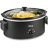 Olvy Zero Effort Programmable Slow Cooker | 1 pc | Basic Manual Model | Soups and Stews | 3 Thermal Level Dial | Electric Cer