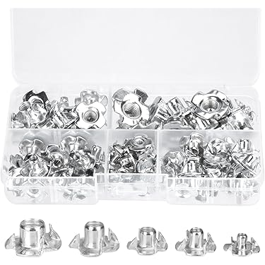 Dadi A T In Acciaio Zincato M5 - 4 Punte Per Mobili Legno | Inserti Blindati | Dado Ragno Metallo - Foto 8